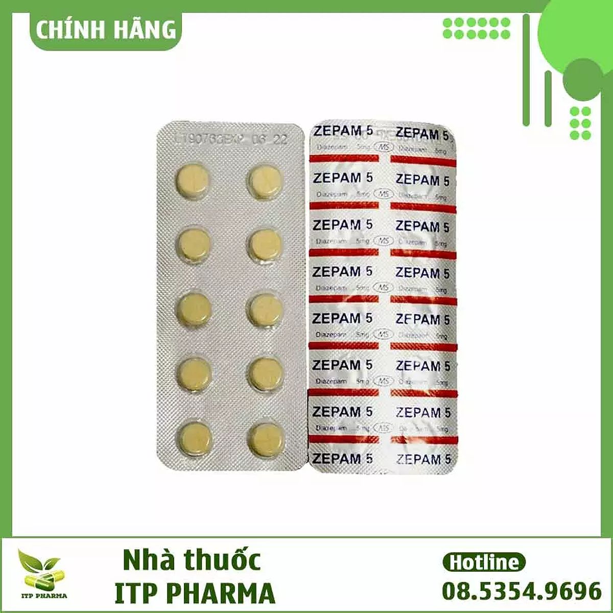 Hình ảnh của vỉ thuốc Zepam 5mg