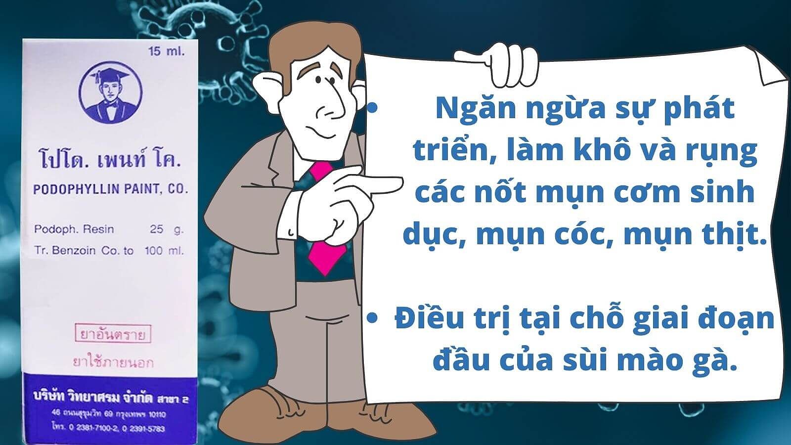 Podophyllin có hiệu quả trong điều trị sùi mào gà giai đoạn đầu